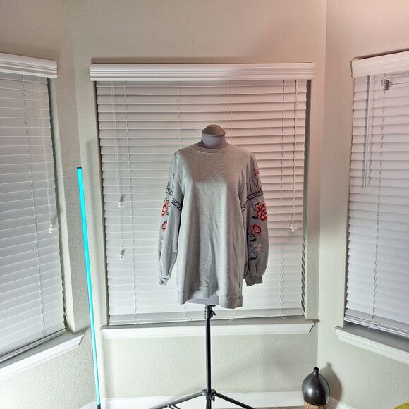 Driftwood size L pullover Long Sleeve Embroidered Sleeves - Picture 2 of 12
